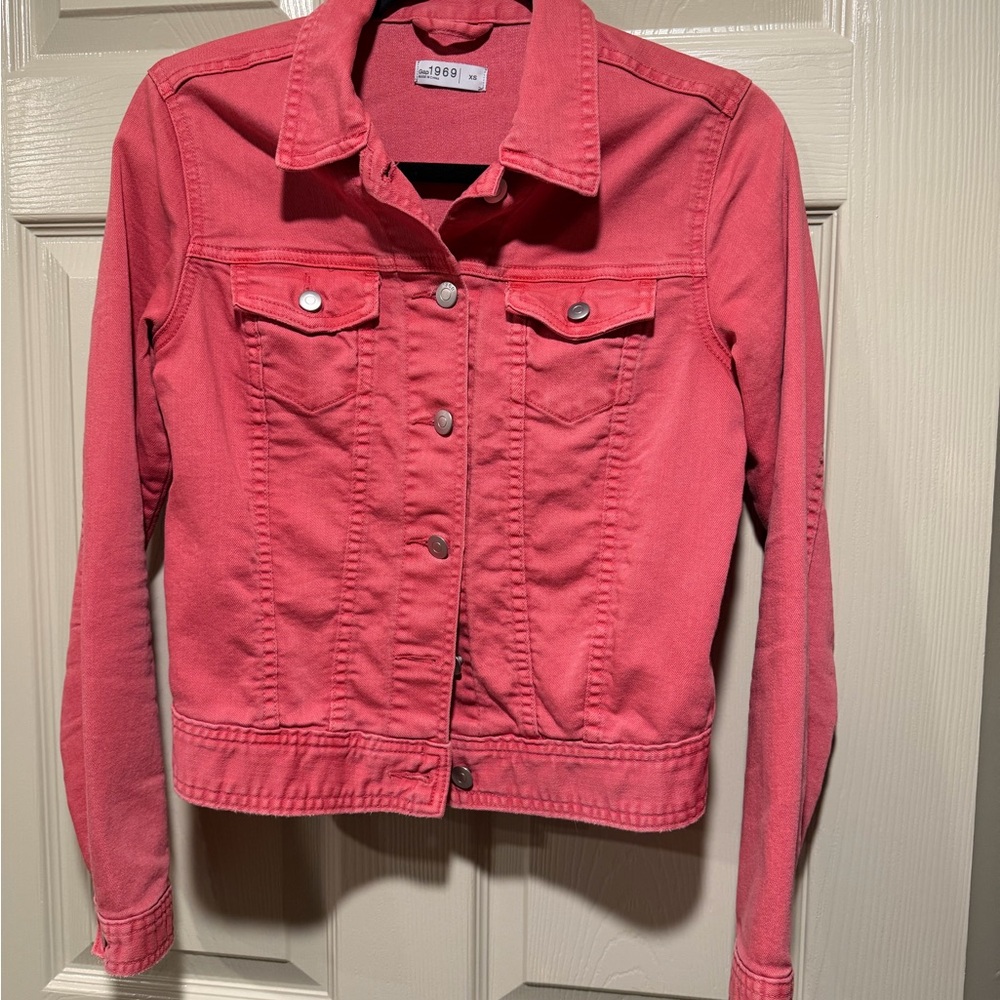 Chic Red Denim Jacket for Women